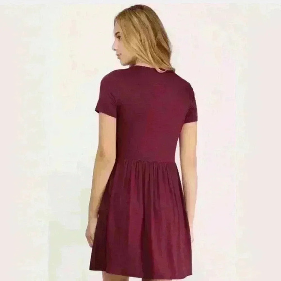 Tobi Taylor Baby Doll Skater Dress, Size M, Wine - Picture 3 of 4